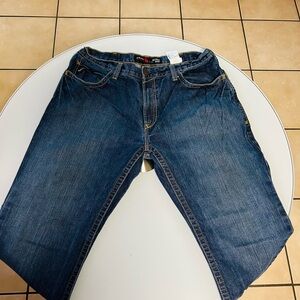 Ariat FR M4 Relaxed Bootcut Jeans in Blue Denim - Size 38x34